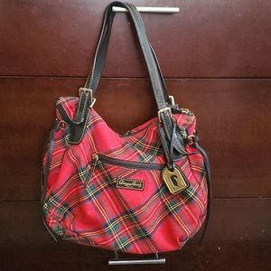 Dooney & Bourke Red Tartan Plaid Shopper